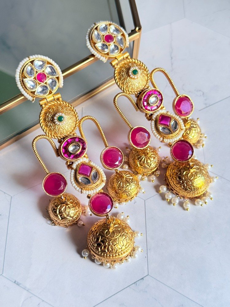 pink-dual-tone-kashmiri-jhumka