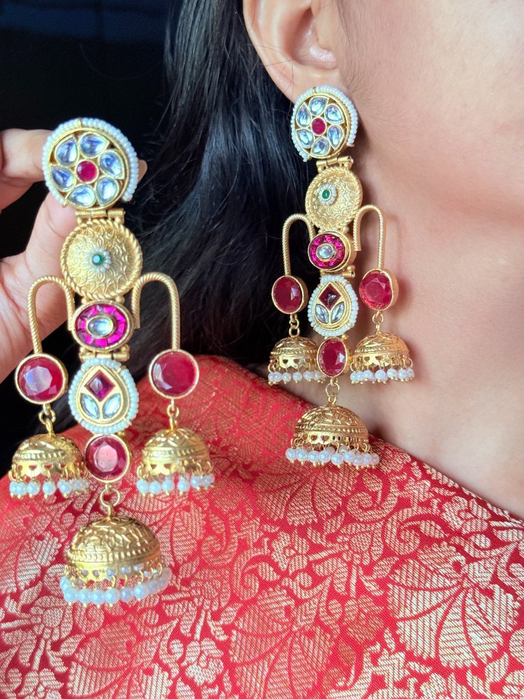 pink-stone-studded-layer-jhumkas