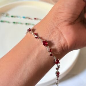 silver red tulip bracelet silver-red-tulip-bracelet