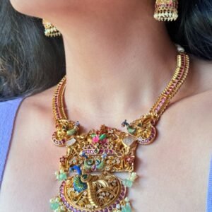 unique peacock necklace set unique-peacock-necklace-set