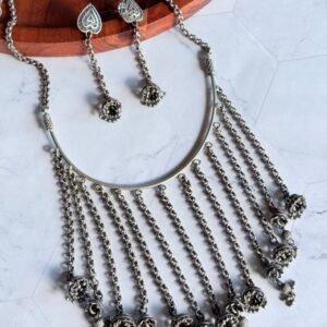 antique-jhumka-hanging-necklace-set