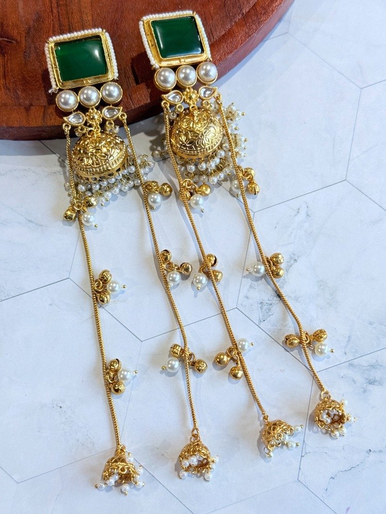 green-brass-jhumkas
