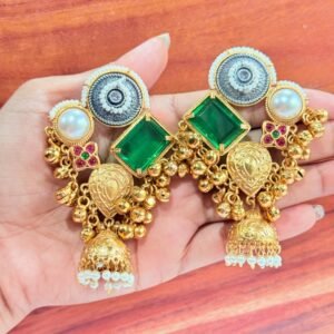 green-dual-tone-earrings