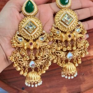 green-long-brass-jhumkas