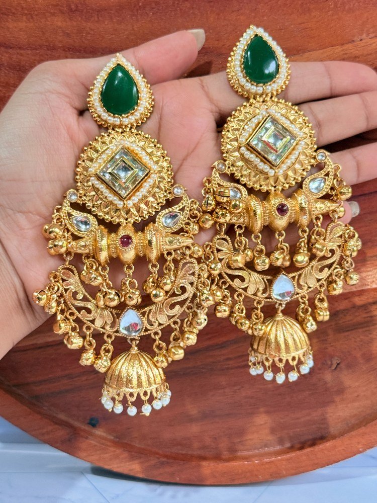green-long-brass-jhumkas