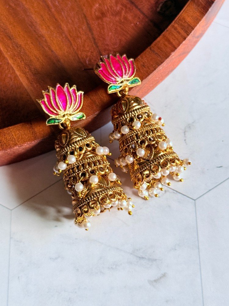 lotus-layered-jhumkas