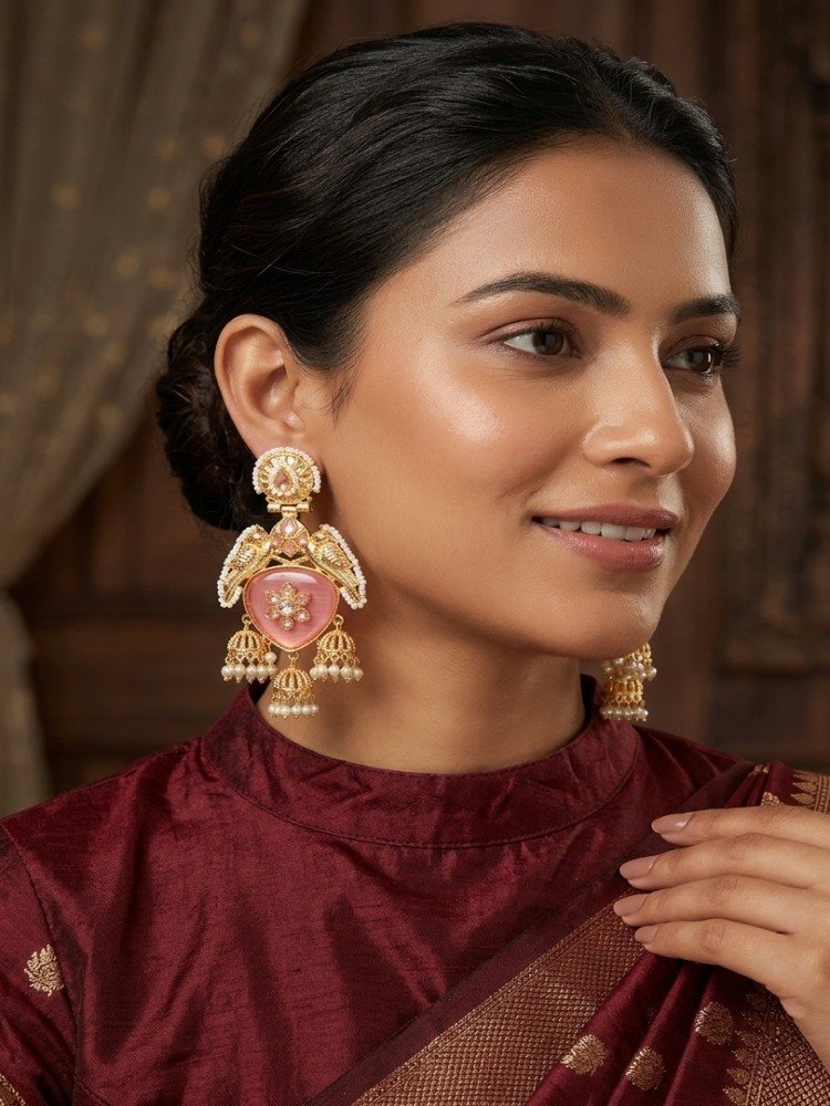 pink-brass-kashmiri-jhumka
