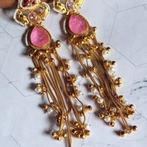 pink stone kashmiri earrings pink-stone-kashmiri-earrings