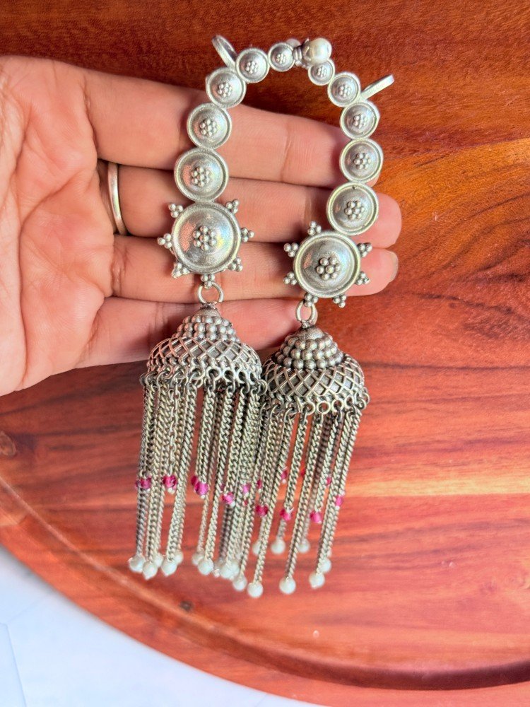 silver-chain-hanging-jhumka-earcuffs