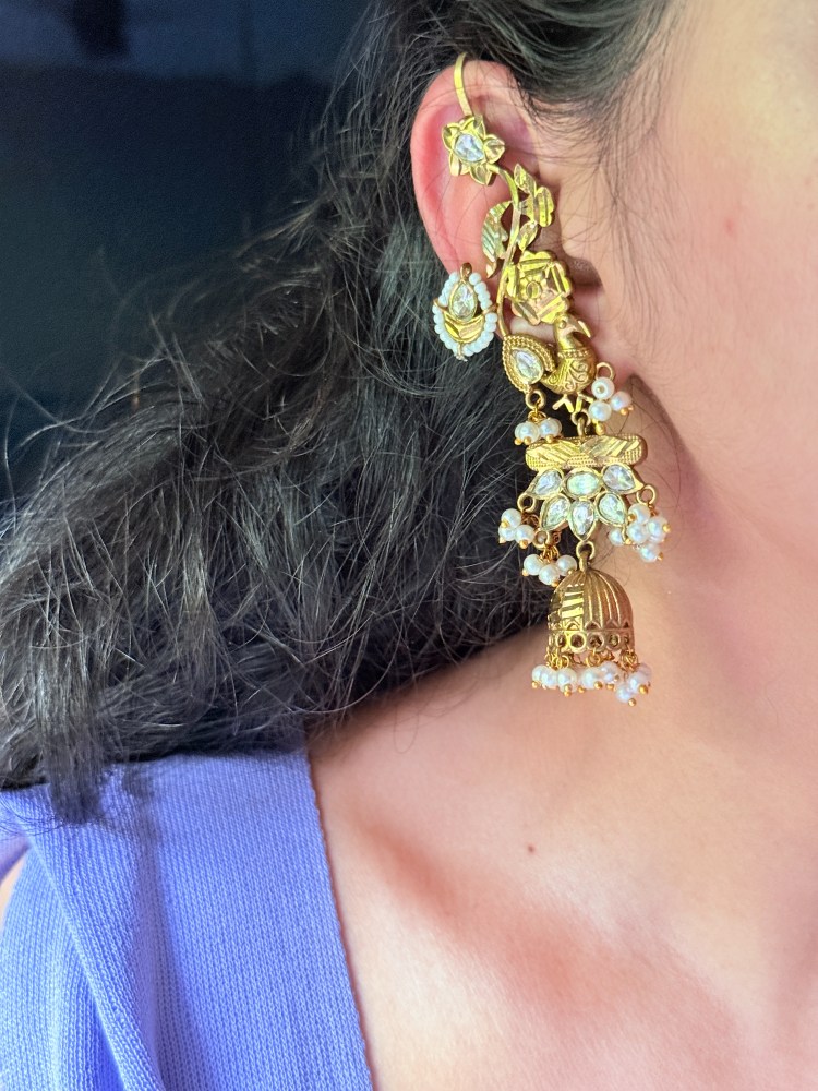 statement-peacock-earcuffs