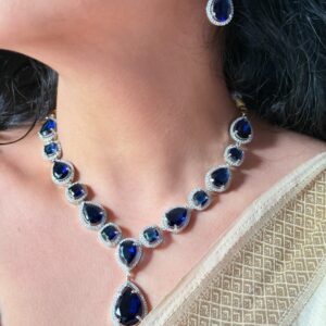 royal blue AD necklace set royal-blue-AD-necklace-set