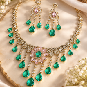 Emerald and Rose Gold Jewelry Set Emerald-and-Rose-Gold-Jewelry-Set