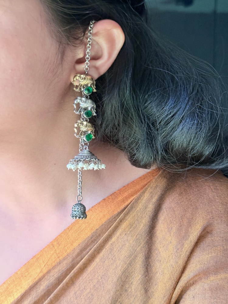 dual-tone-elephant-jhumka-chain