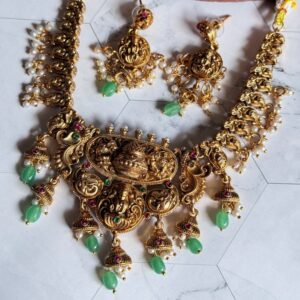green-beaded-temple-necklace-set