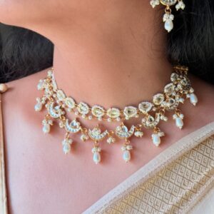pearl hanging stone necklace set pearl-hanging-stone-necklace-set